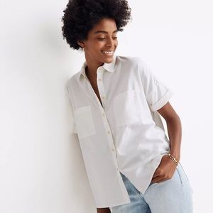 Madewell White Cotton Courier Shirt Brand New